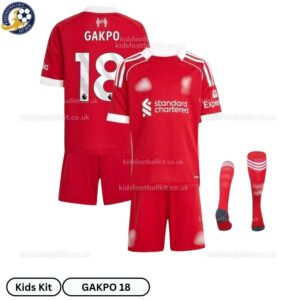 Lvr^_^pooI Home Kids Football Kit 202526 – GAKPO 18 (With Socks)-overview